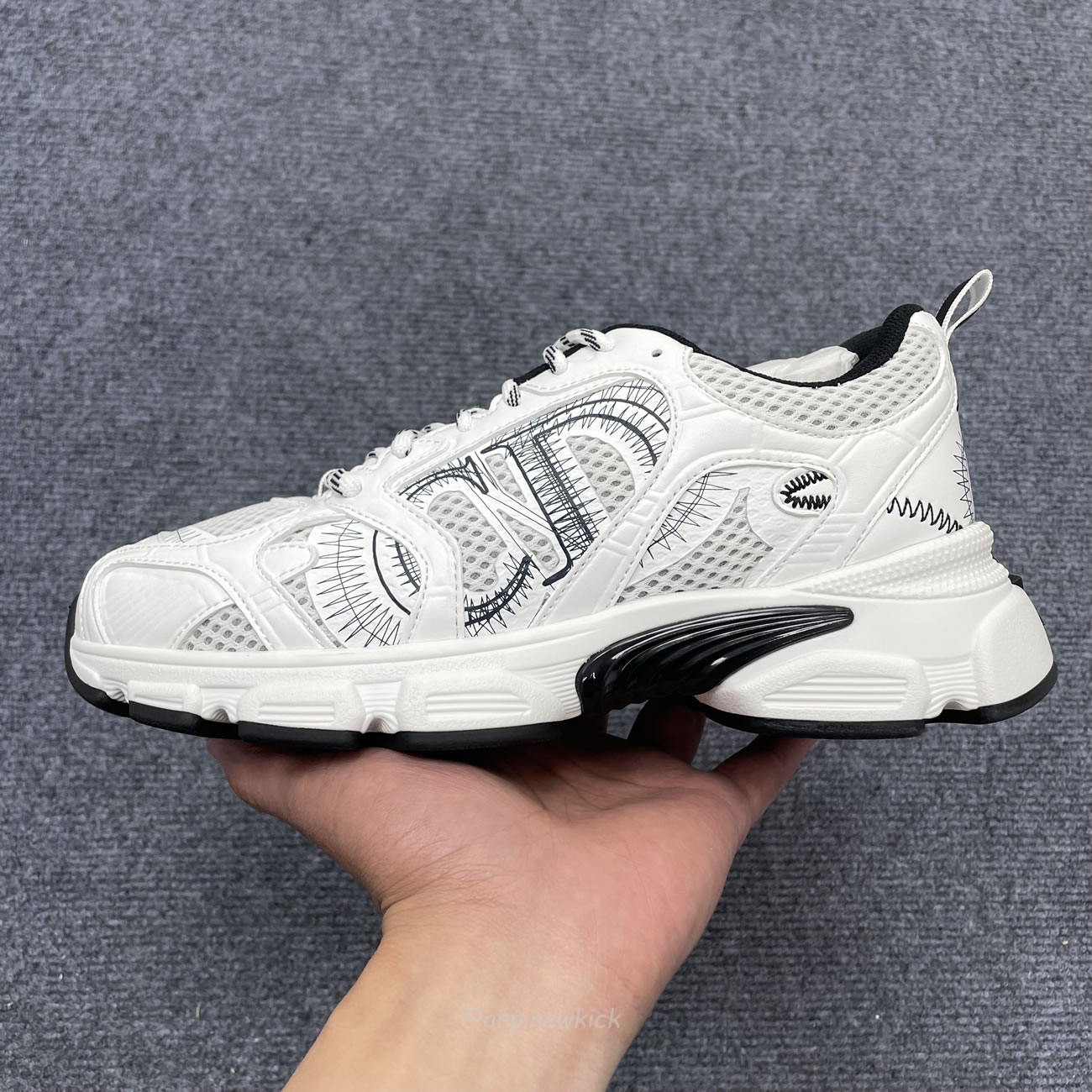 Dior Chrono Sneaker Mesh With White Black 19w White (6) - newkick.app